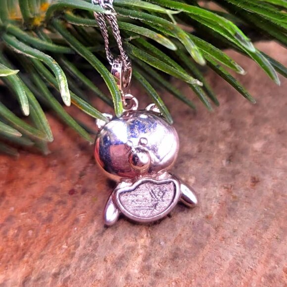 Genuine Nature Gibeon Meteorite Pig  Carries Gold 925 Pendant Necklace - Picture 8 of 10